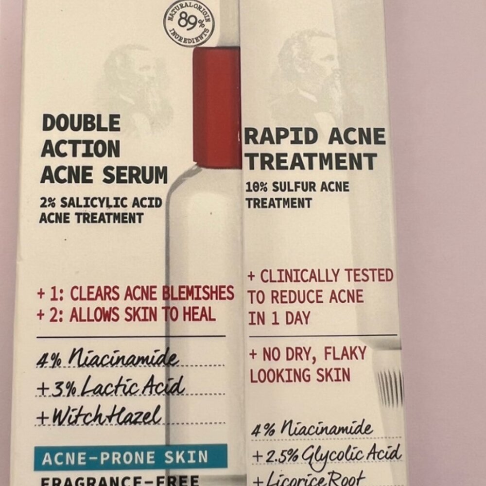 THAYER RAPID ACNE TREATMENT & DOUBLE ACTION ACNE SERUM BUNDLE NEW